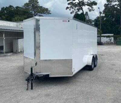 Douglas Trailers 7x16 TA Trailer - White, Ramp, Side Door - Image 2