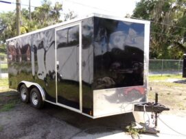 Douglas Trailers 8.5x16 TA Trailer - Black, DD, Side Door