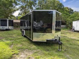 Douglas Trailers 8.5x20 TA Trailer - Black, Ramp, Side Door