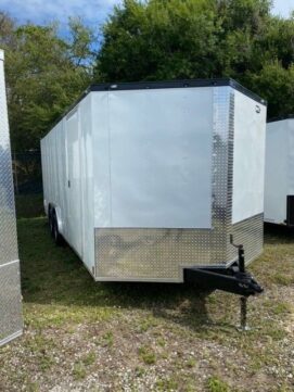 Douglas Trailers 8.5x20 TA Trailer - White, Ramp, Side Door, 6" Extra Height