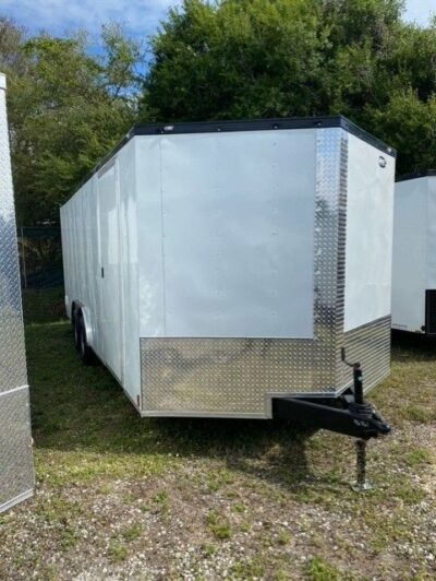 Douglas Trailers 8.5x20 TA Trailer - White, Ramp, Side Door, 6" Extra Height