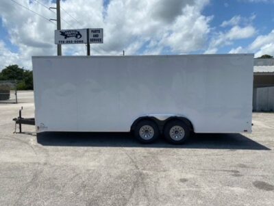 Douglas Trailers 8.5x20 TA Trailer - White, Ramp, Side Door, 6" Extra Height - Image 3