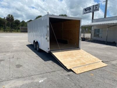 Douglas Trailers 8.5x20 TA Trailer - White, Ramp, Side Door, 6" Extra Height - Image 4