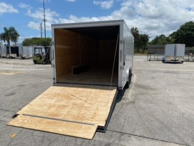 Douglas Trailers 8.5x20 TA Trailer - White, Ramp, Side Door, 6" Extra Height - Image 7
