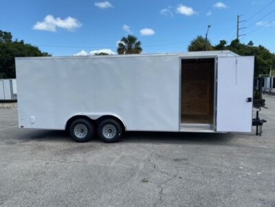 Douglas Trailers 8.5x20 TA Trailer - White, Ramp, Side Door, 6" Extra Height - Image 8