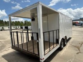 Douglas Trailers  8.5x22TA3L - Wh, R, RV, 6xPorch, Side Dr Rear, 1xPorchWork Light, No Vents, +12 Tongue, Flat Front, 1x1.5 Ceil