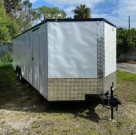 Douglas Trailers 8.5x24 TA Trailer - White, Ramp, Side Door