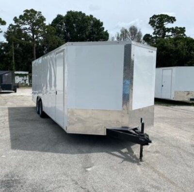 Douglas Trailers 8.5x24 TA Trailer - White, Ramp, Side Door