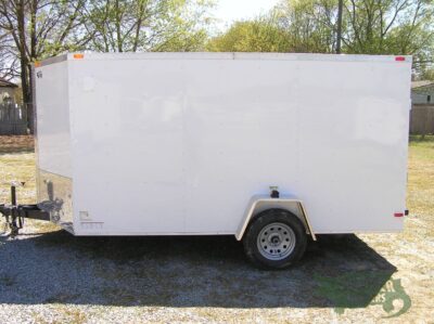 South Georgia Cargo Custom 7x12 SA Trailer - White, Ramp, Side Door, Side Vents, Stabilizer Jacks, D-Rings - Image 3