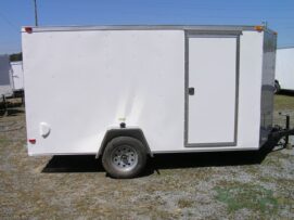 South Georgia Cargo Custom 7x12 SA Trailer - White, Ramp, Side Door, Side Vents, Stabilizer Jacks, D-Rings