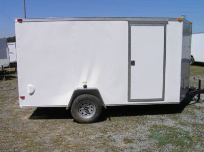 South Georgia Cargo Custom 7x12 SA Trailer - White, Ramp, Side Door, Side Vents, Stabilizer Jacks, D-Rings