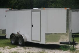 South Georgia Cargo 7x14 TA Trailer - White, Double Doors, Side Door