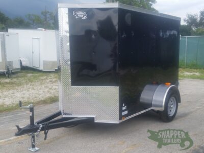 Quality Cargo 5x8 SA Trailer - Black, Double Doors, Side Door, Side Vents, Extended Tongue, Extra Height, Spare Mount - Image 2