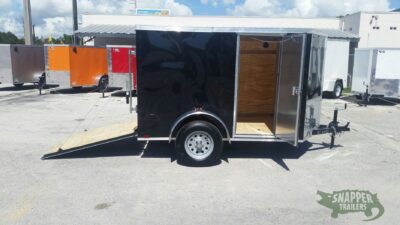 Quality Cargo 5x8 SA Trailer - Black, Ramp, Side Door, Side Vents - Image 10
