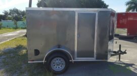 Quality Cargo 5x8 SA Trailer - Charcoal Gray, Ramp, Side Door, Side Vents