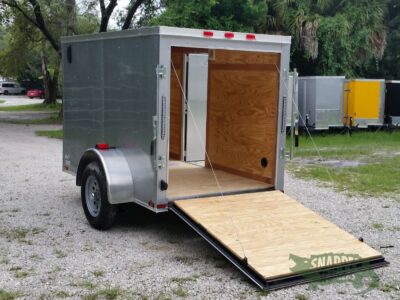 Quality Cargo 5x8 SA Trailer - Silver Frost, Ramp, Side Door, Side Vents - Image 4