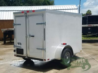 Quality Cargo 5x8 SA Trailer - White, Double Barn Doors - Image 9