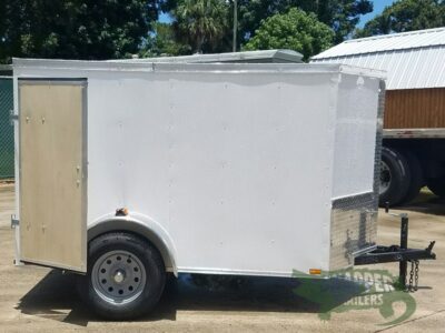 Quality Cargo 5x8 SA Trailer - White, Double Barn Doors - Image 10