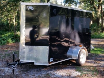 Quality Cargo 5x10 SA Trailer - Black, Ramp, Side Door, Side Vents, Extra Height - Image 2