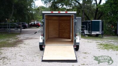 Quality Cargo 5x10 SA Trailer - Charcoal Grey, Ramp, Side Door, Roof Vent - Image 6