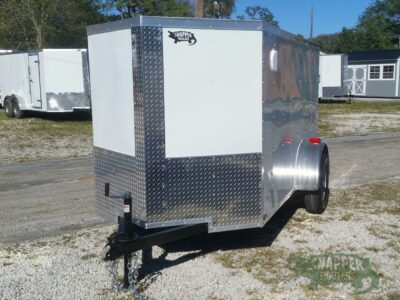 Quality Cargo 5x10 SA Trailer - White, Double Doors, Side Door, Side Vents - Image 2