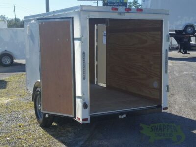 Quality Cargo 5x10 SA Trailer - White, Double Doors, Side Door, Side Vents - Image 4