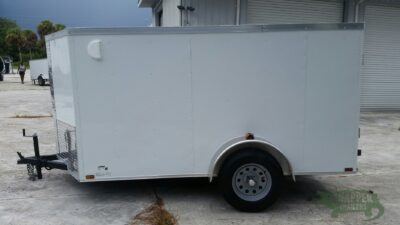 Quality Cargo 5x10 SA Trailer - White, Ramp, Side Door, Side Vents - Image 3
