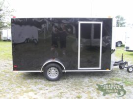 Quality Cargo 7x12 SA Trailer - Black, Ramp, Side Door, Brakes, Extra Height