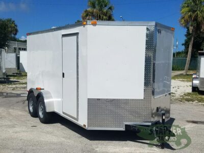 Quality Cargo 7x14 TA Trailer - White, Barn Doors, Side Door, Extra Height - Image 13