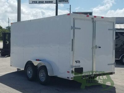 Quality Cargo 7x14 TA Trailer - White, Barn Doors, Side Door, Extra Height - Image 5