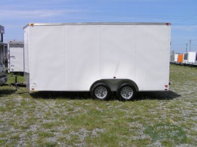 Quality Cargo 7x16 TA Trailer - White, Ramp, Side Door, Extra Height - Image 3