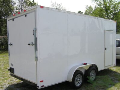 Quality Cargo 7x16 TA Trailer - White, Ramp, Side Door, Extra Height - Image 9