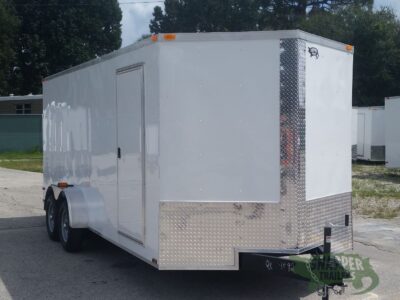 Quality Cargo 7x18 TA Trailer - White, Ramp, Side Door, Extra Height - Image 13