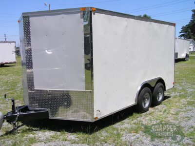 Quality Cargo 8.5x14 TA Trailer - White, Ramp, Side Door, and D-Rings - Image 2