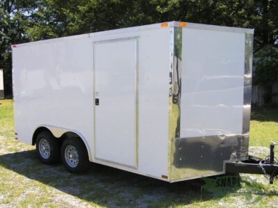 Quality Cargo 8.5x14 TA Trailer - White, Ramp, Side Door, and D-Rings - Image 12
