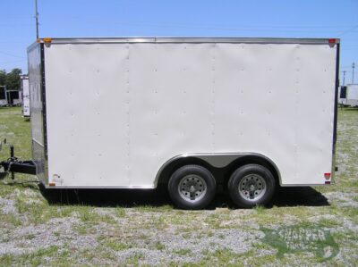 Quality Cargo 8.5x14 TA Trailer - White, Ramp, Side Door, and D-Rings - Image 3