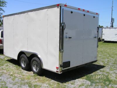 Quality Cargo 8.5x14 TA Trailer - White, Ramp, Side Door, and D-Rings - Image 5