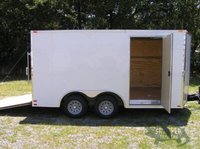 Quality Cargo 8.5x14 TA Trailer - White, Ramp, Side Door, and D-Rings - Image 10
