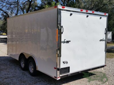 Quality Cargo 8.5x16 TA Trailer - White, Ramp, Side Door, and D-Rings - Image 5