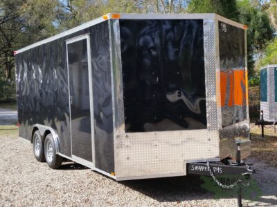 Quality Cargo 8.5x18 TA Trailer - Black, Ramp, Side Door, and D-Rings - Image 13