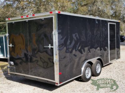 Quality Cargo 8.5x18 TA Trailer - Black, Ramp, Side Door, and D-Rings - Image 8