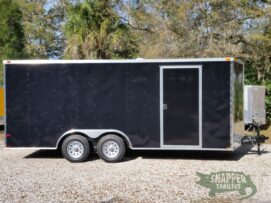 Quality Cargo 8.5x18 TA Trailer - Black, Ramp, Side Door, and D-Rings