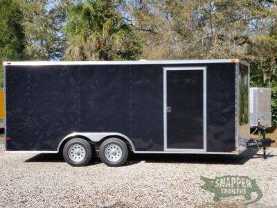 Quality Cargo 8.5x18 TA Trailer - Black, Ramp, Side Door, and D-Rings