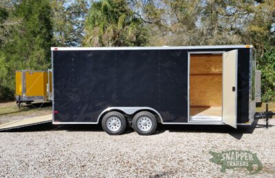 Quality Cargo 8.5x18 TA Trailer - Black, Ramp, Side Door, and D-Rings - Image 9