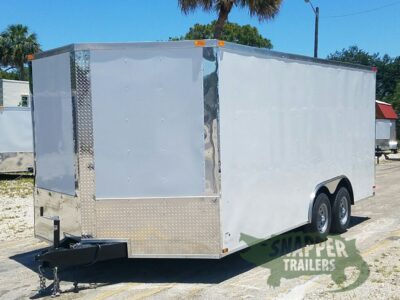 Quality Cargo 8.5x18 TA Trailer - White, Ramp, Side Door, and D-Rings - Image 2