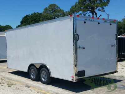 Quality Cargo 8.5x18 TA Trailer - White, Ramp, Side Door, and D-Rings - Image 5
