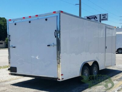 Quality Cargo 8.5x18 TA Trailer - White, Ramp, Side Door, and D-Rings - Image 9