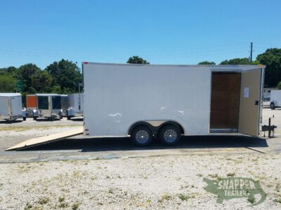 Quality Cargo 8.5x18 TA Trailer - White, Ramp, Side Door, and D-Rings - Image 10
