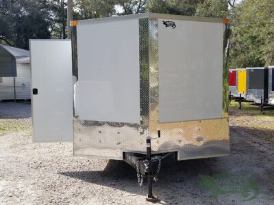 Quality Cargo 8.5x20 TA Trailer - White, Ramp, Side Door, and D-Rings - Image 13