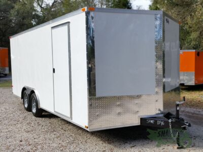 Quality Cargo 8.5x20 TA Trailer - White, Ramp, Side Door, and D-Rings - Image 14